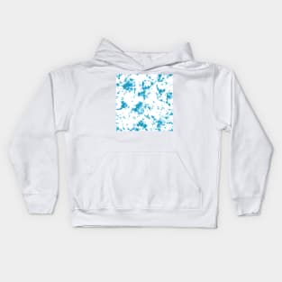 Caribbean blue and white sea waves - Tie-Dye Shibori Texture Kids Hoodie